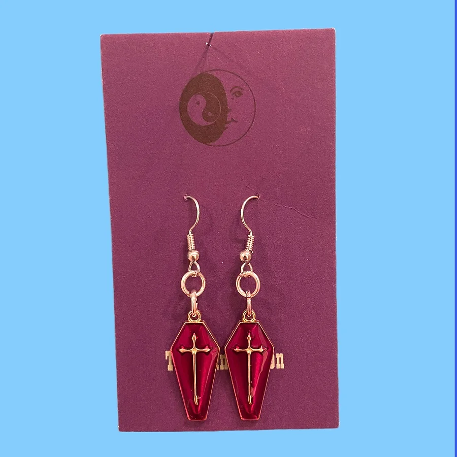 Orecchini A Goccia Halloween Bara Bara In Acrilico – Rossi – Leggeri E Sicuri – Bonsny Jewelry